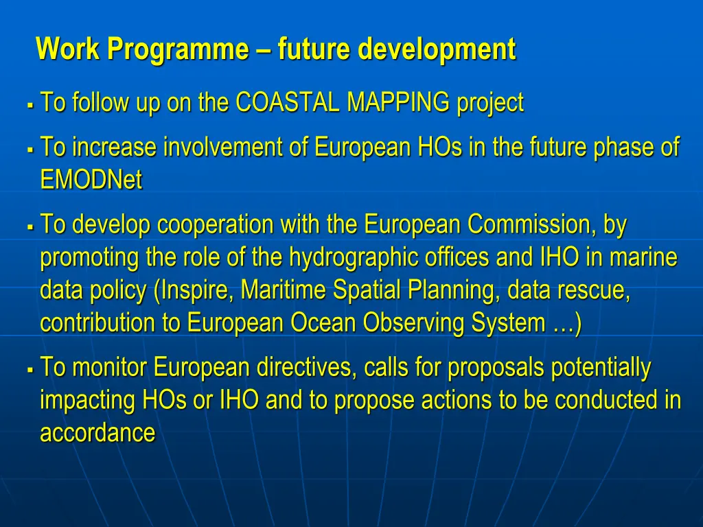 work programme future development