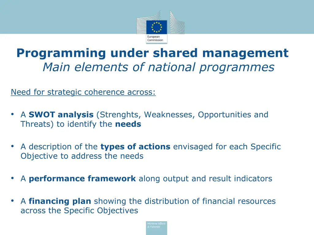 programming under shared management main elements