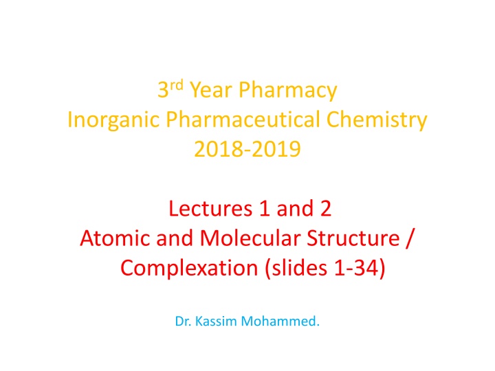 3 rd year pharmacy inorganic pharmaceutical