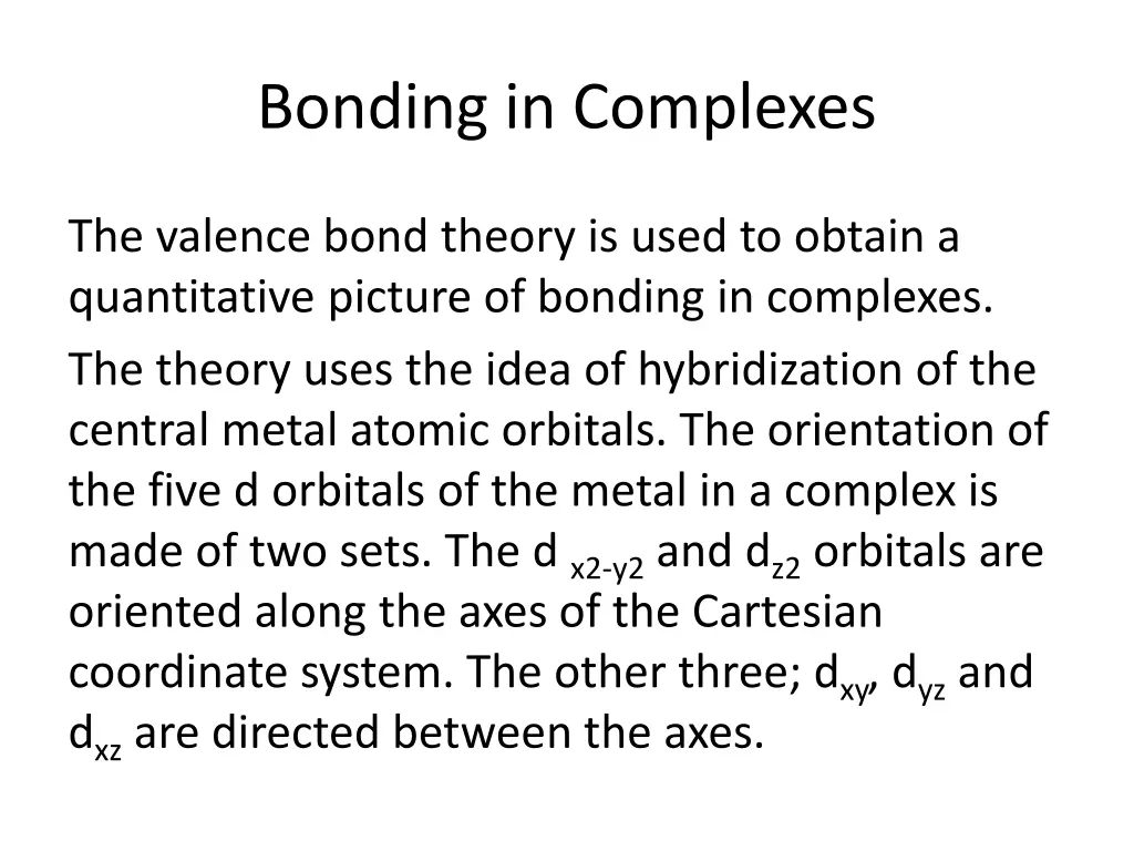 bonding in complexes