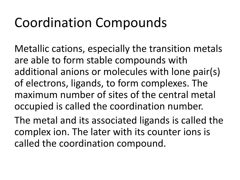 coordination compounds