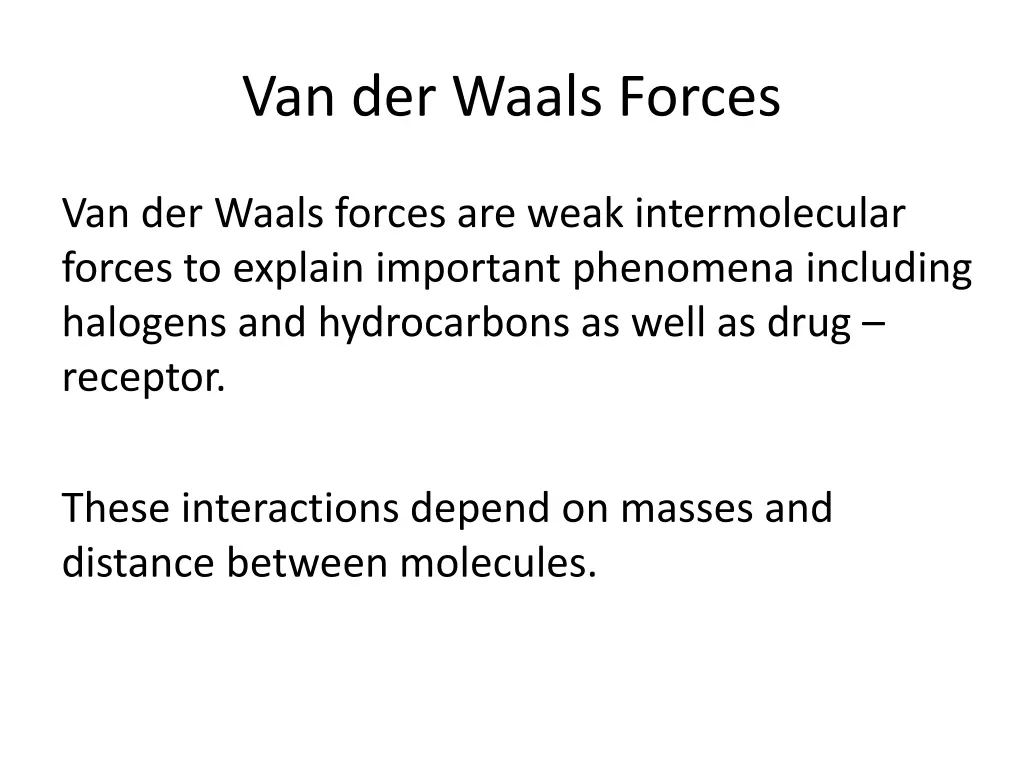 van der waals forces