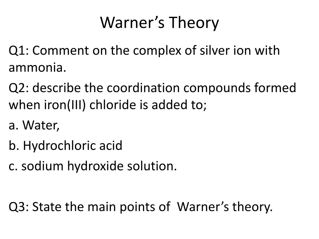 warner s theory