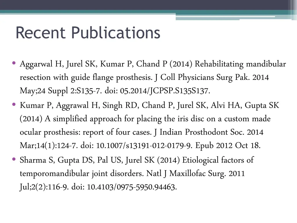recent publications 1