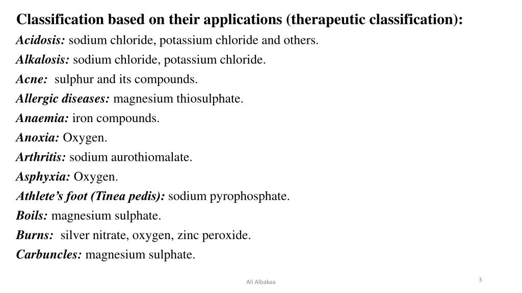 classification based on their applications