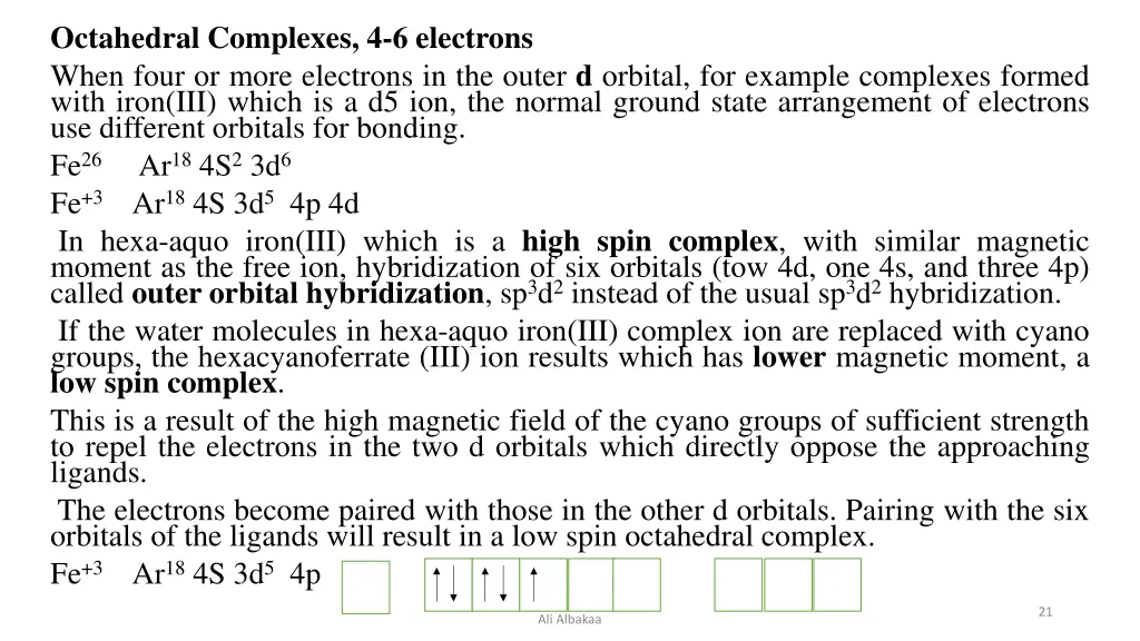 octahedral complexes 4 6 electrons when four