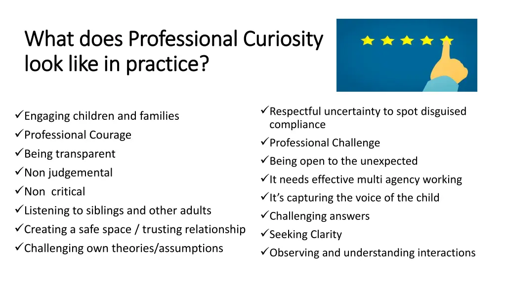 what does professional curiosity what does