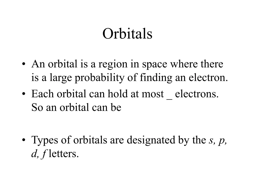 orbitals