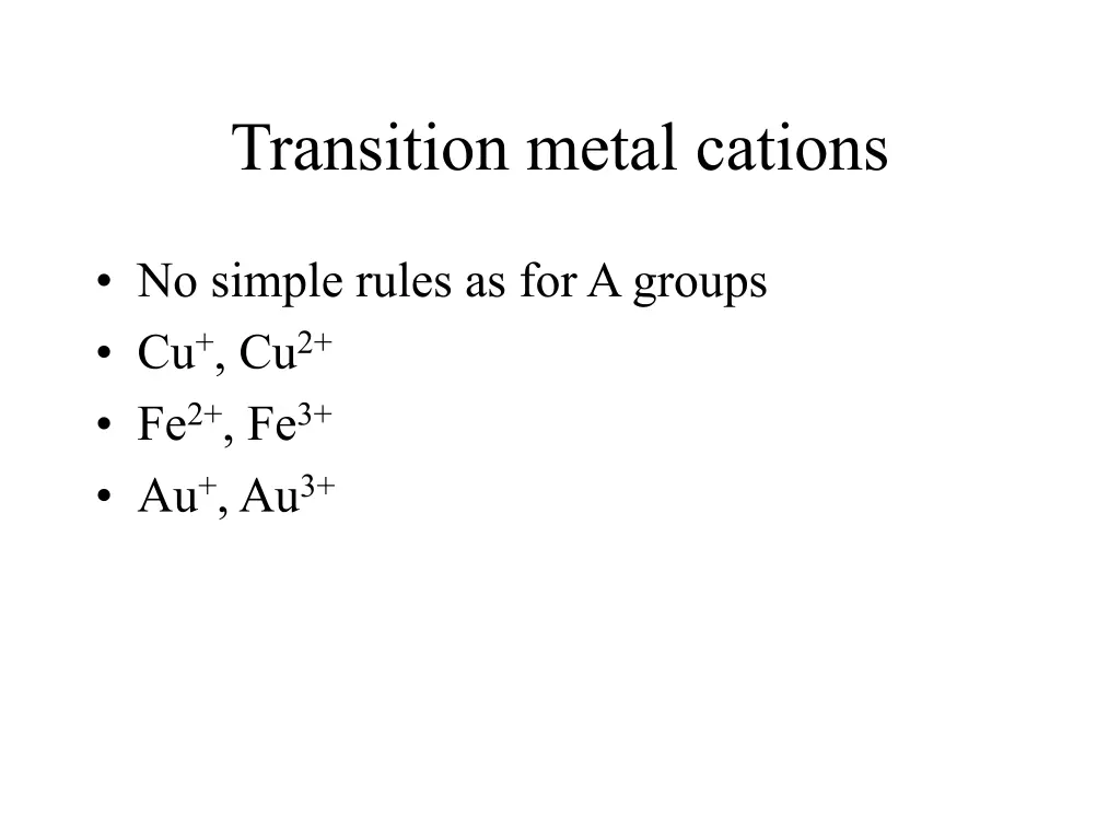 transition metal cations
