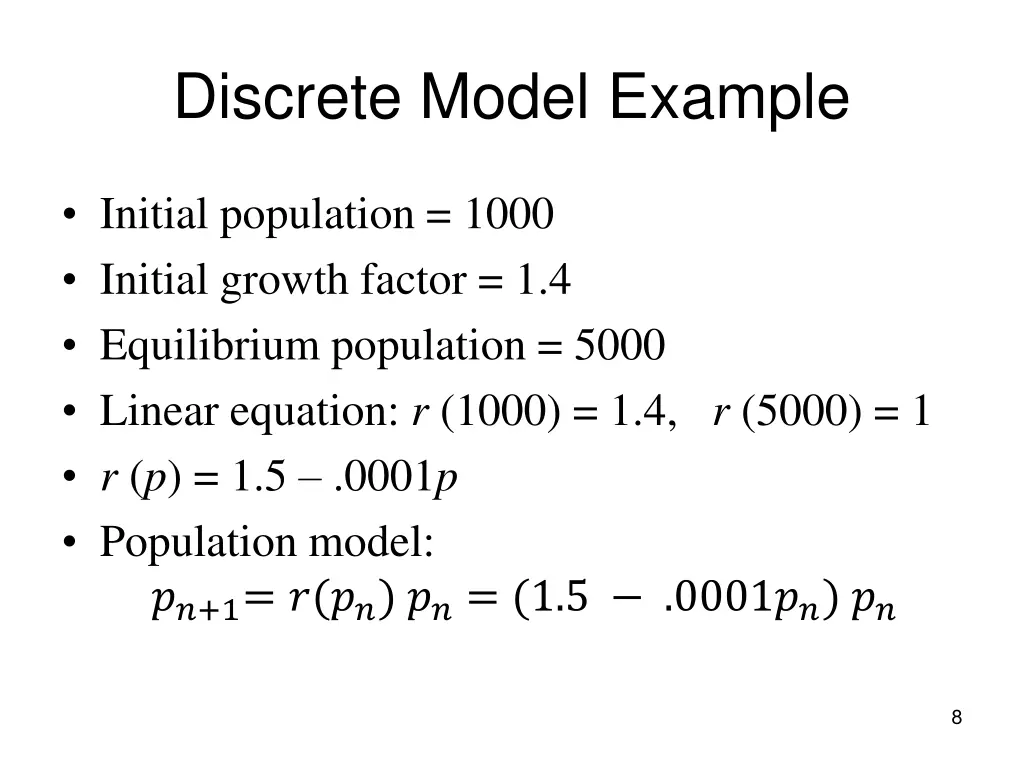 discrete model example
