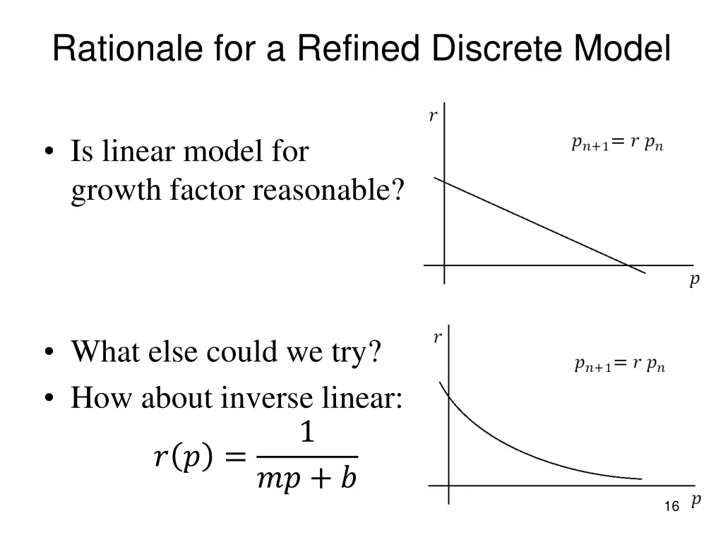 rationale for a refined discrete model