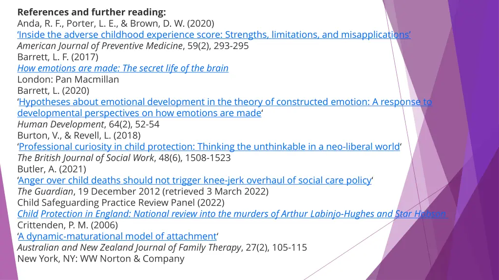 references and further reading anda r f porter