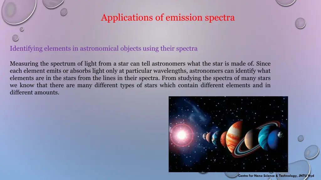 applications of emission spectra