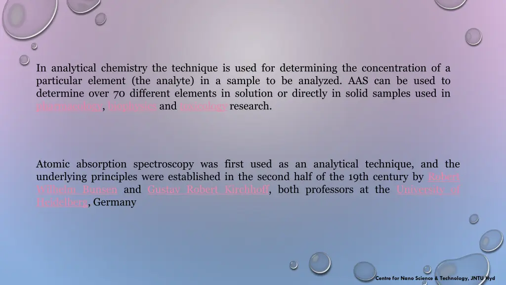 in analytical chemistry the technique is used