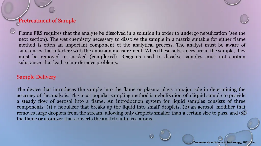 pretreatment of sample