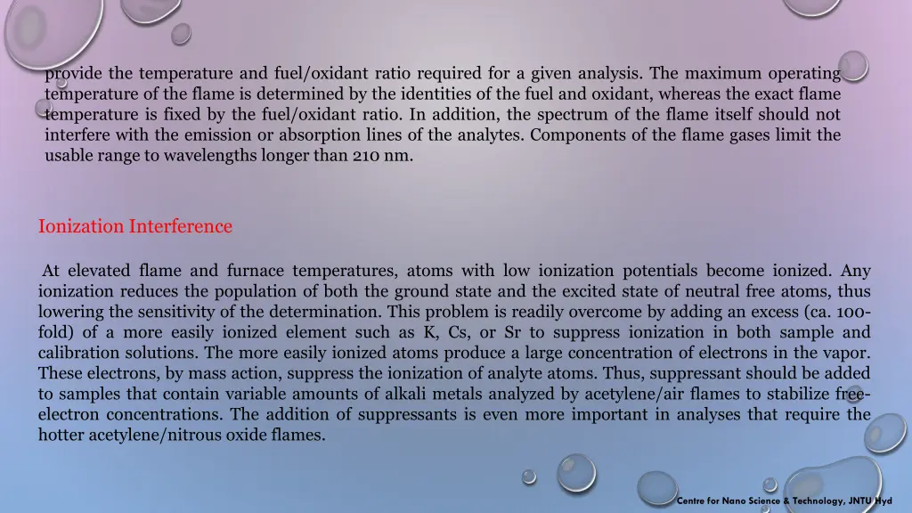 provide the temperature and fuel oxidant ratio