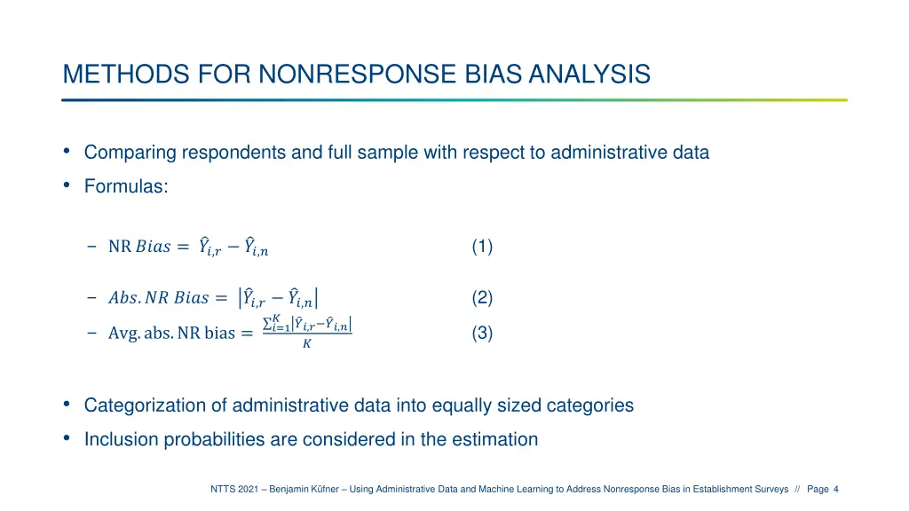 methods for nonresponse bias analysis