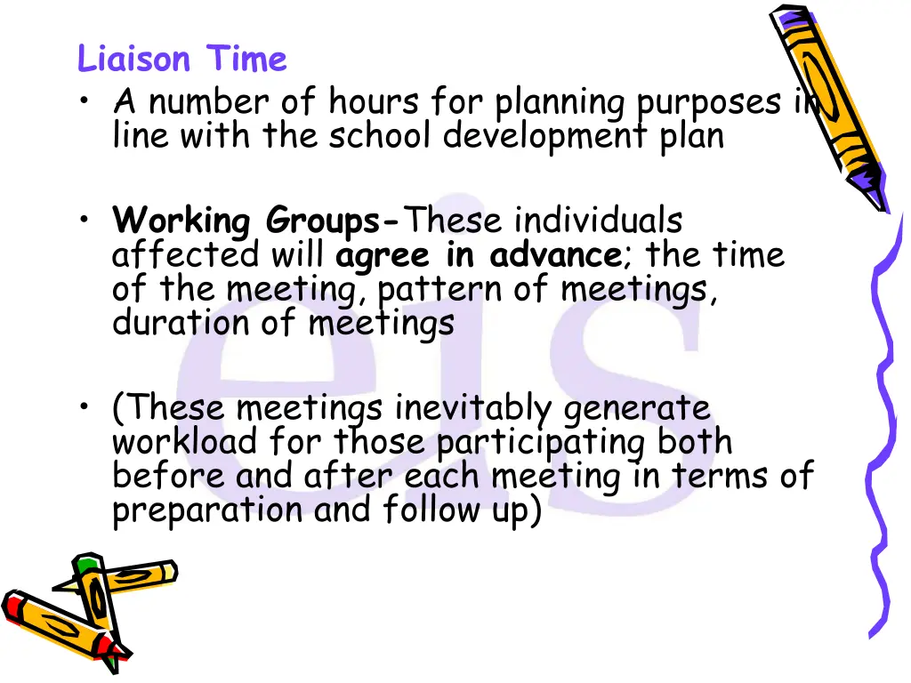 liaison time a number of hours for planning