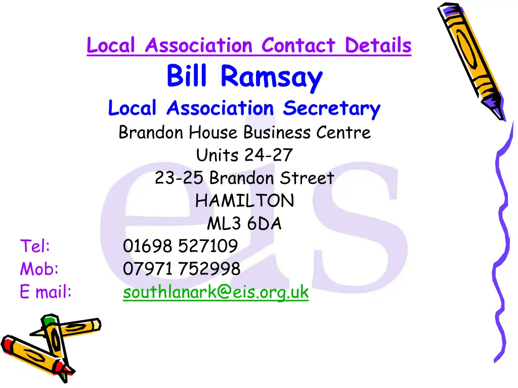 local association contact details bill ramsay