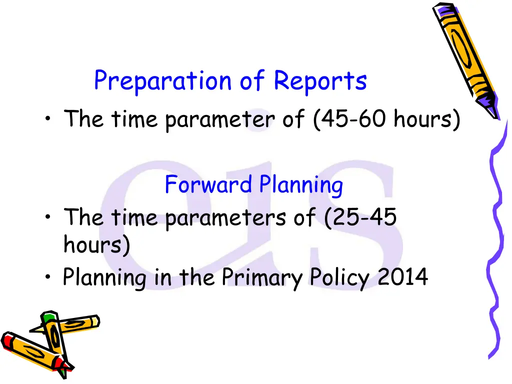 preparation of reports the time parameter
