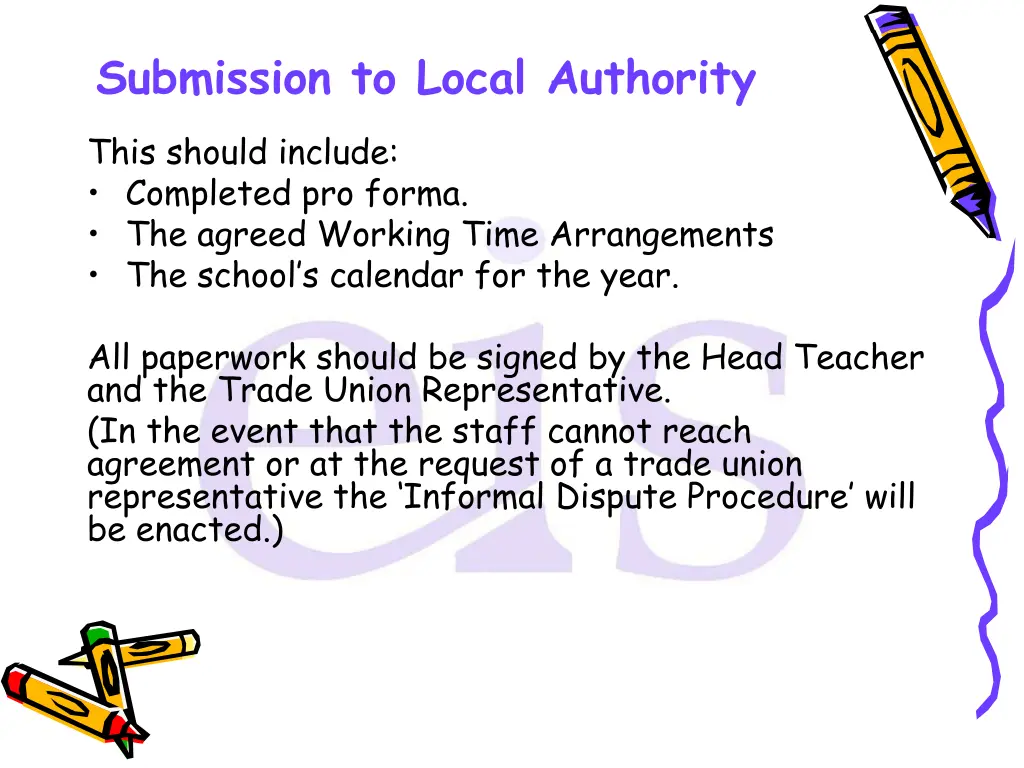 submission to local authority
