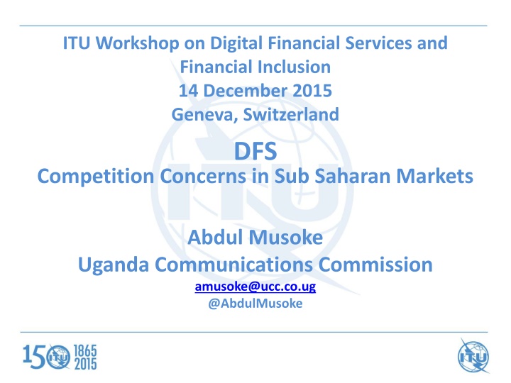 itu workshop on digital financial services