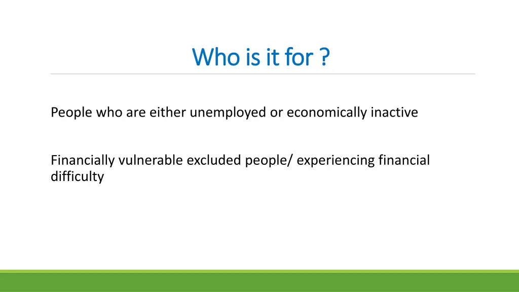 who is it for who is it for