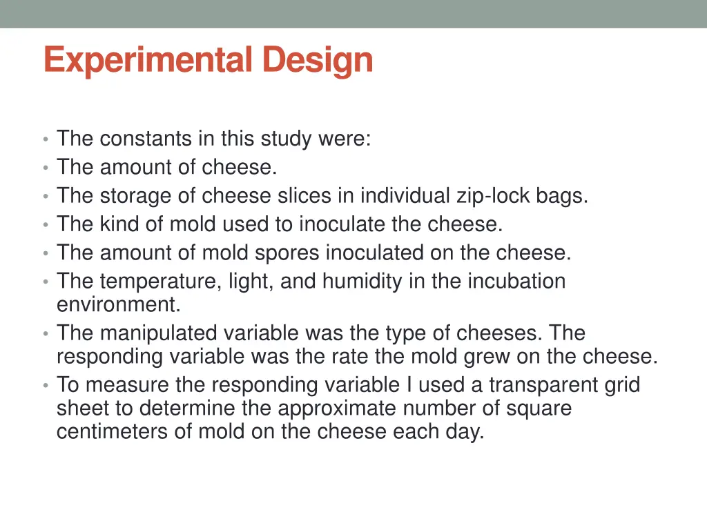 experimental design