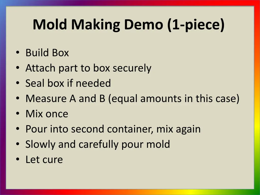 mold making demo 1 piece