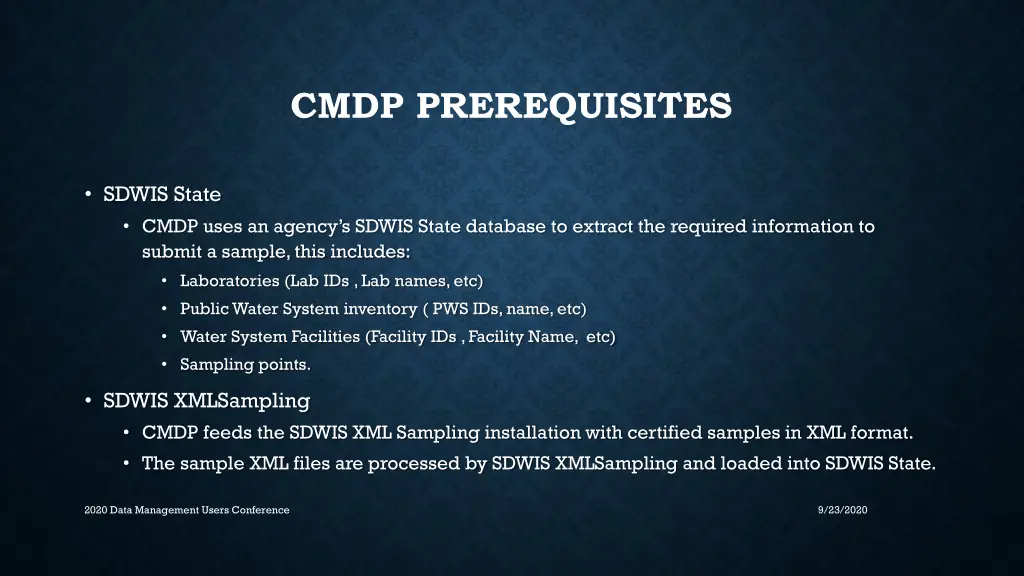 cmdp prerequisites 1