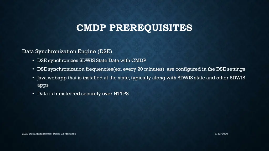 cmdp prerequisites 2