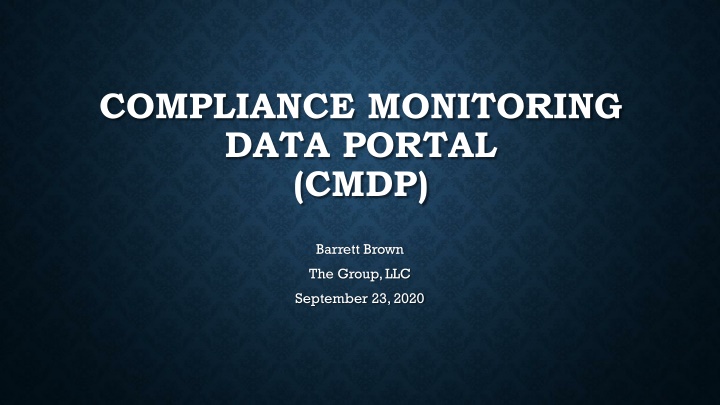 compliance monitoring data portal cmdp