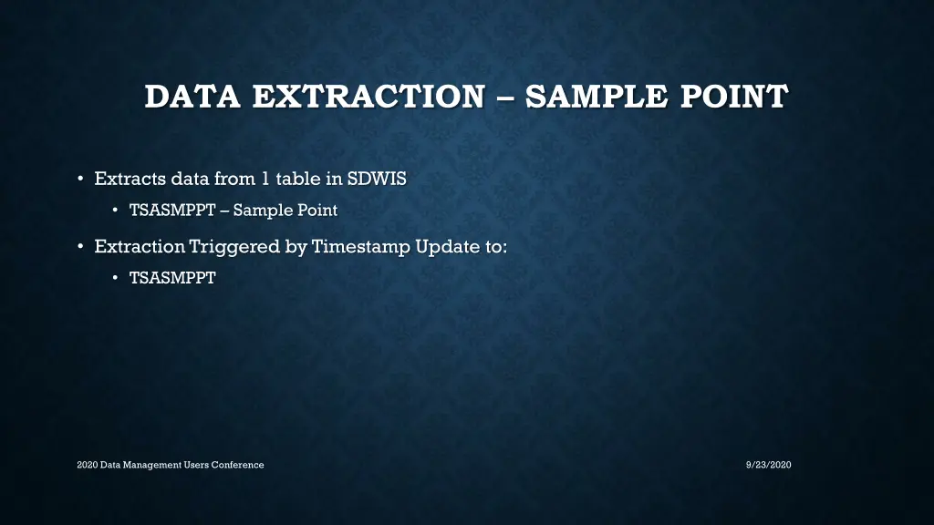 data extraction sample point