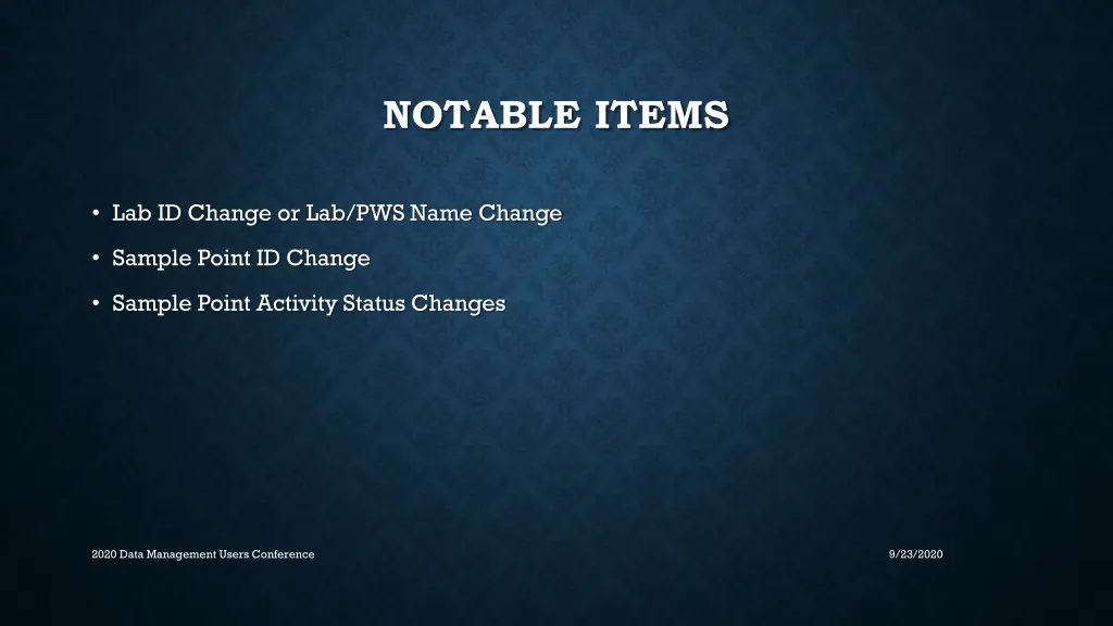 notable items
