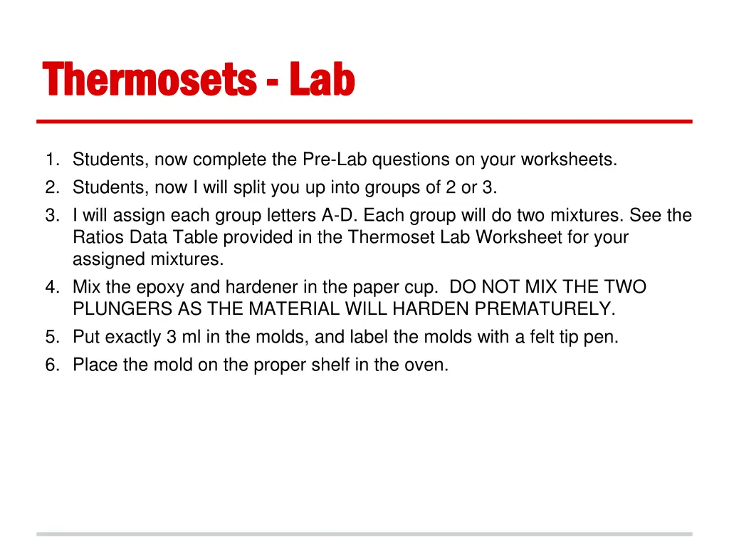 thermosets thermosets lab