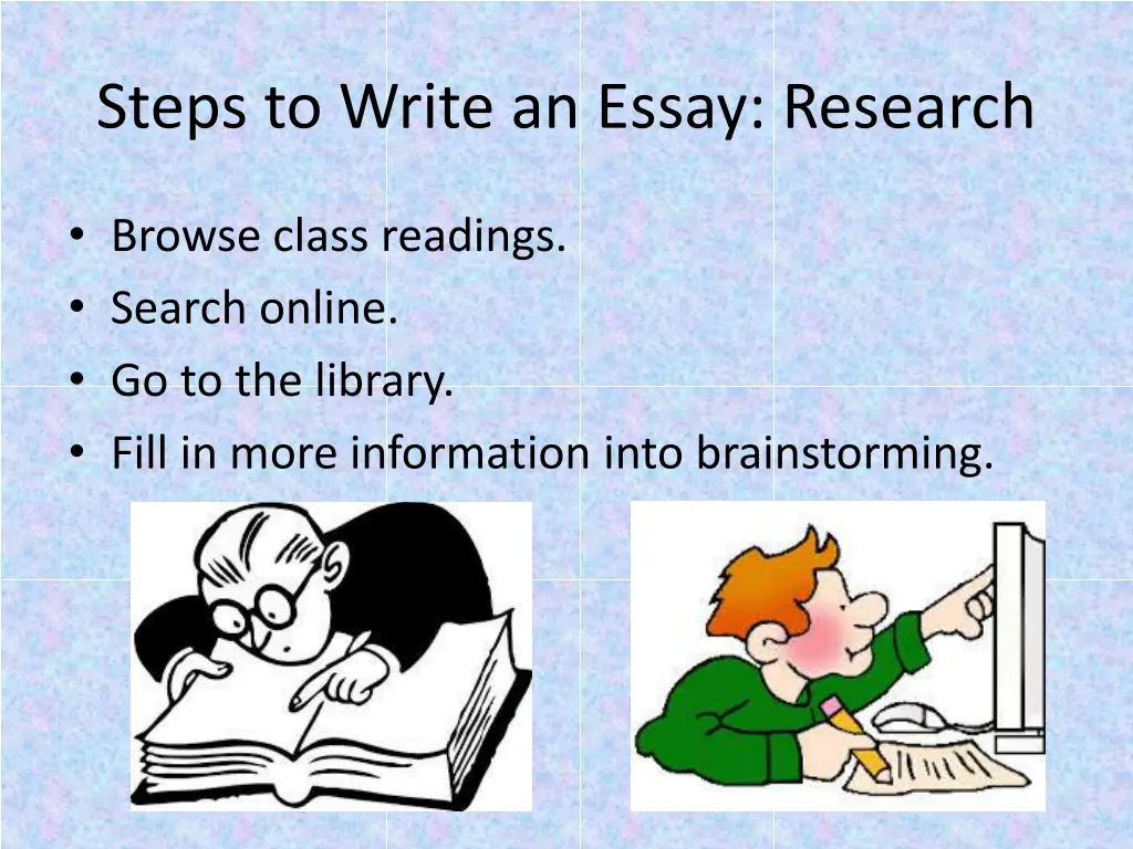 steps to write an essay research
