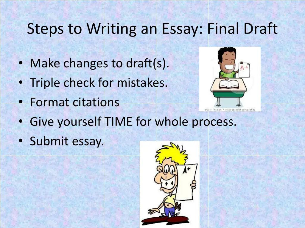 steps to writing an essay final draft