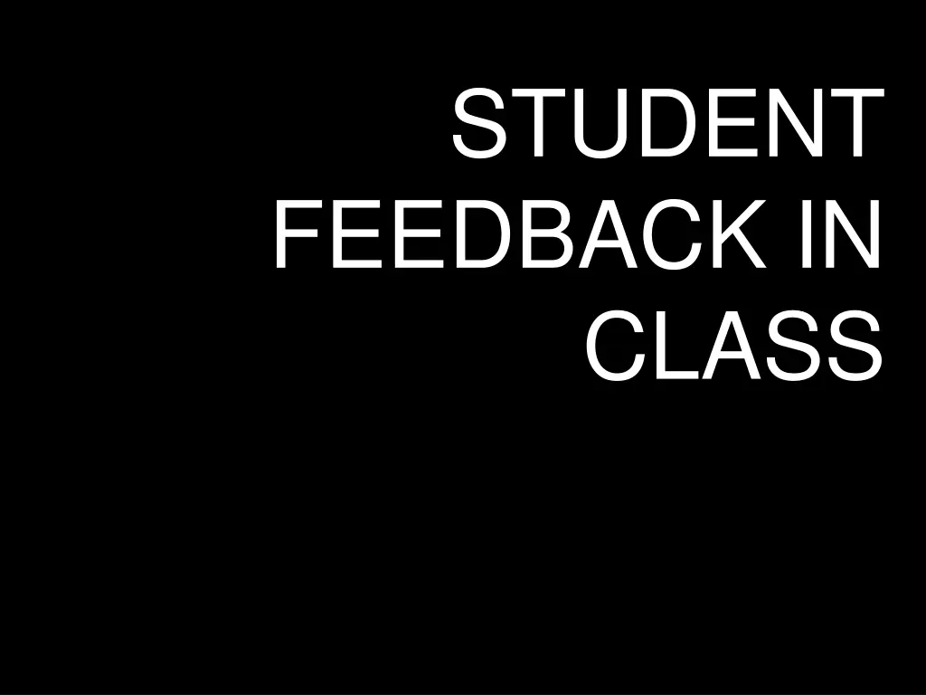 student feedback in class