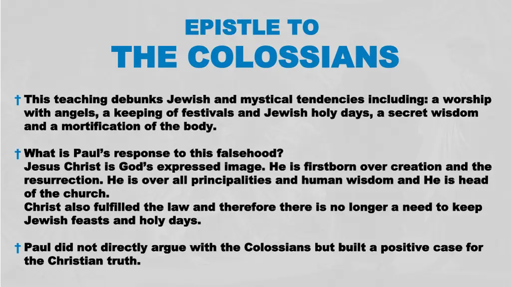 epistle to epistle to 1