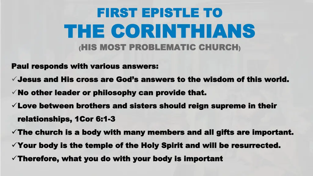 first epistle to first epistle 1