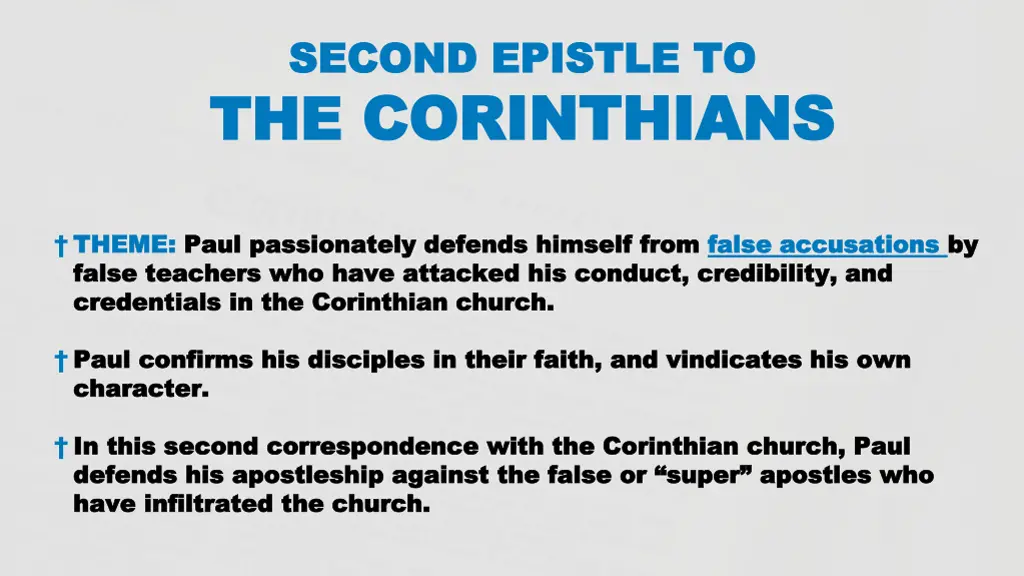 second epistle to second epistle