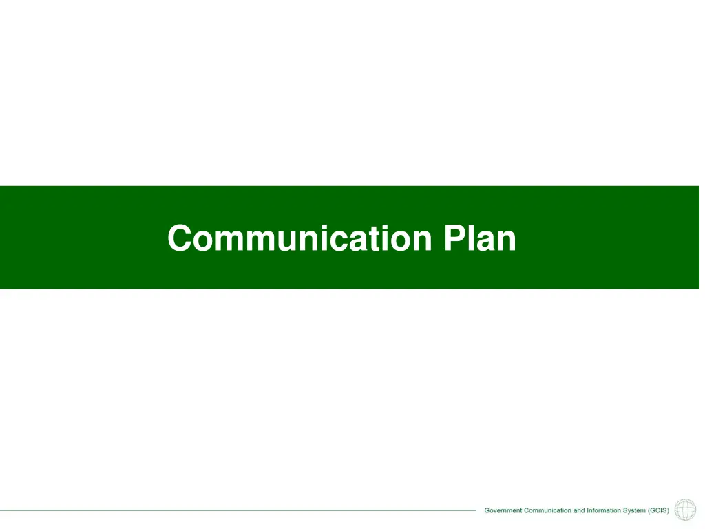 communication plan