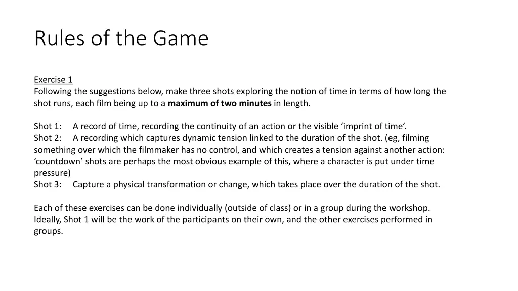 rules of the game