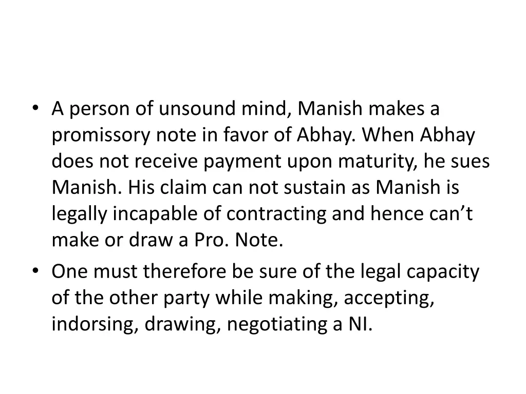a person of unsound mind manish makes