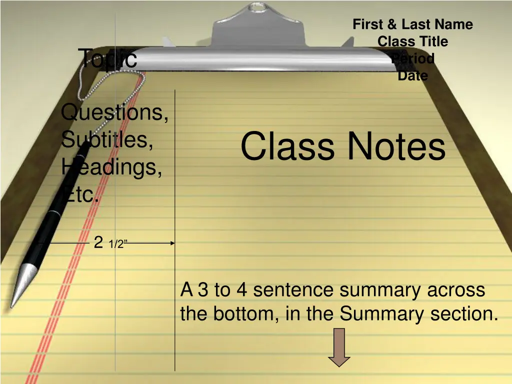 first last name class title period date