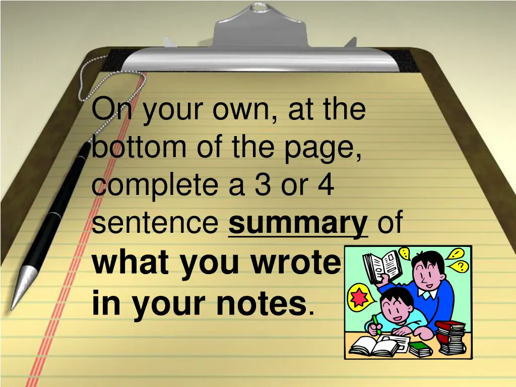on your own at the bottom of the page complete