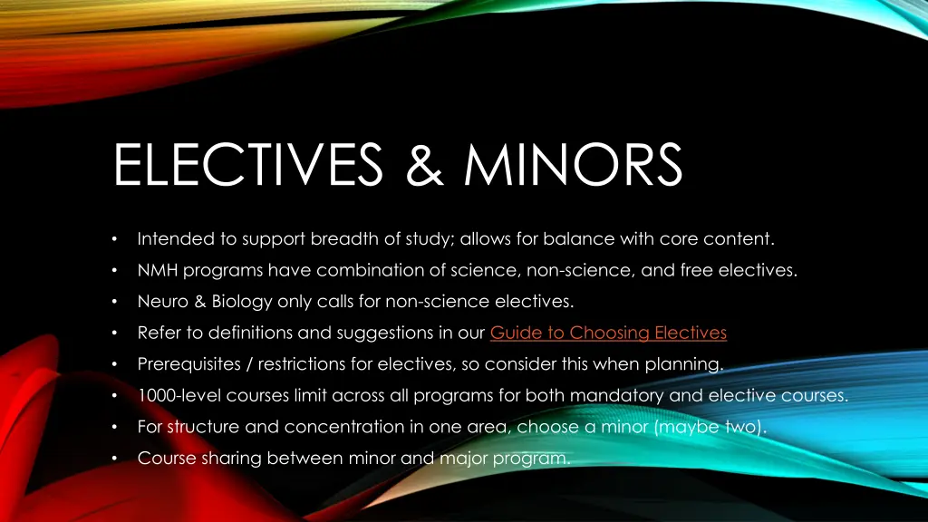 electives minors