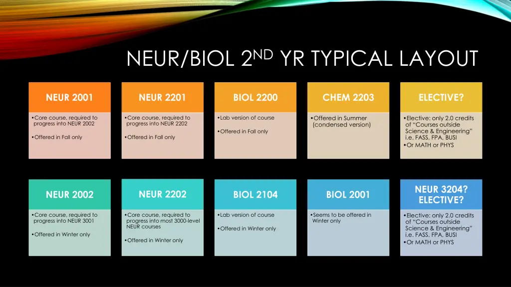 neur biol 2 nd yr typical layout