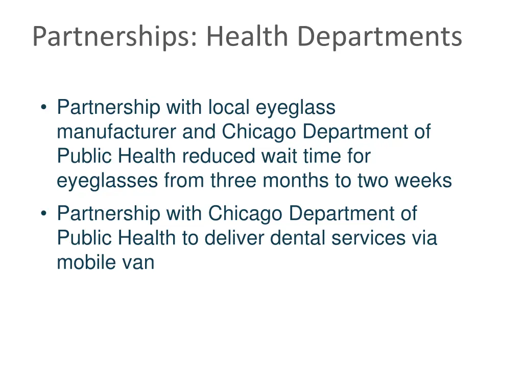 partnerships health departments