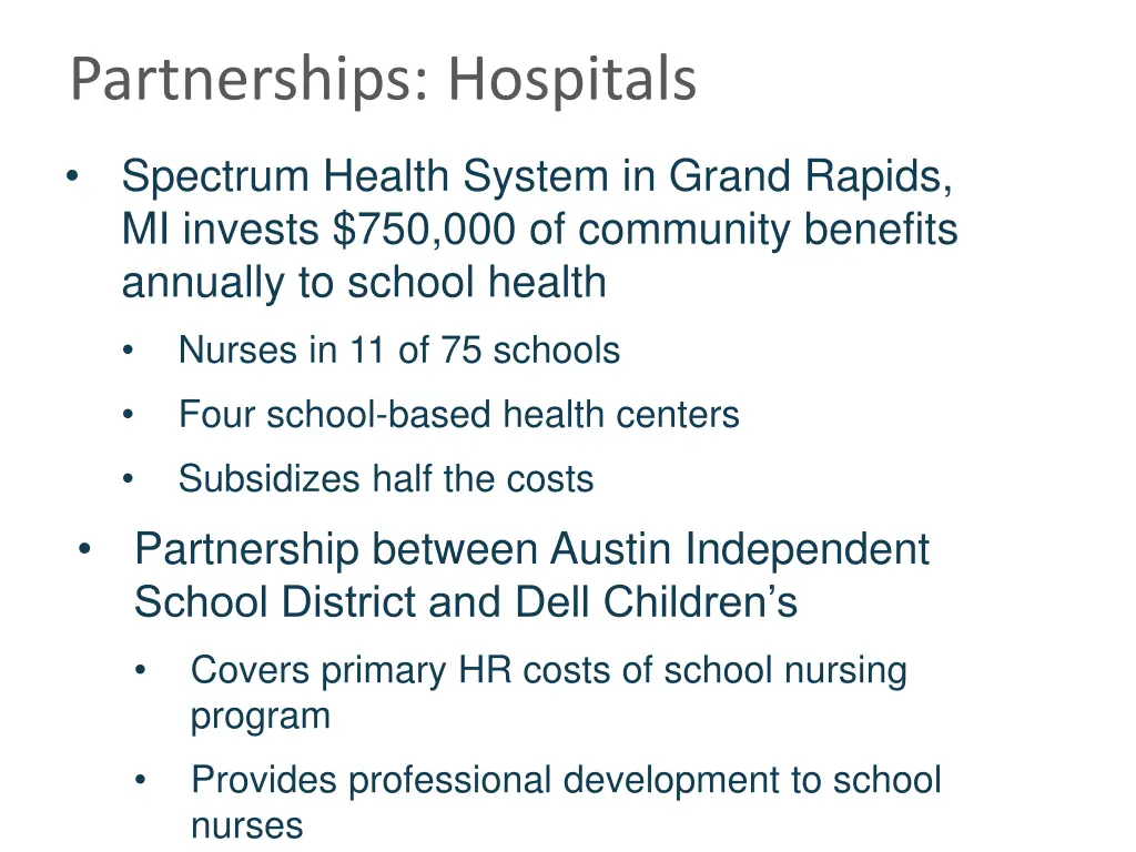 partnerships hospitals